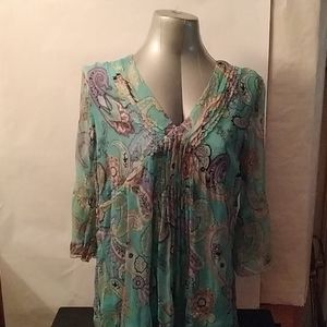 Cold Water Creek silk blouse paisley
